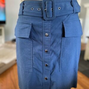 Nine West Blue Knee-Length Pencil Skirt- large